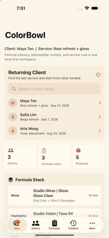 ColorBowl: Hair Formulas iPhone screenshot