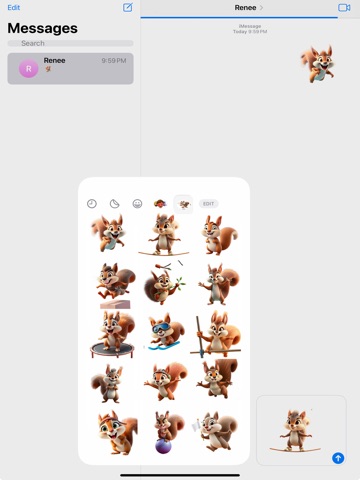 Daring Squirrel Stickers iPad screenshot