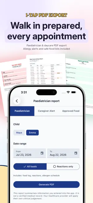 Log: Baby Solid Food & Allergy screenshot 4