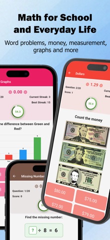 Level Up Math Quizzes: Gr 1-8 iPhone screenshot