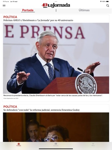 La Jornada iPad screenshot 1