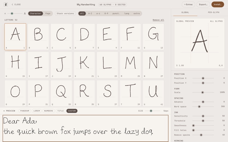 inktype: Handwriting to Font screenshot 2
