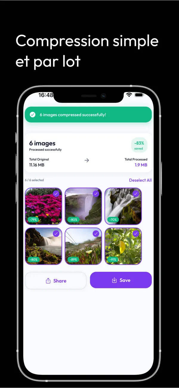 Screenshot #1 pour Compresseur de photos - Pixoma