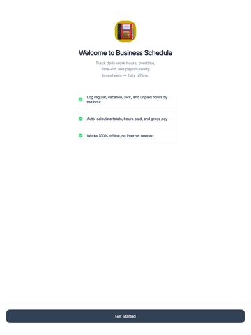 Business Schedule iPad screenshot