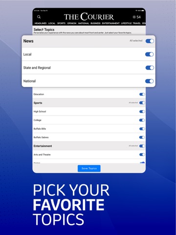 WCF Courier iPad screenshot