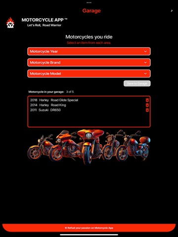 Motorcycle.App iPad screenshot