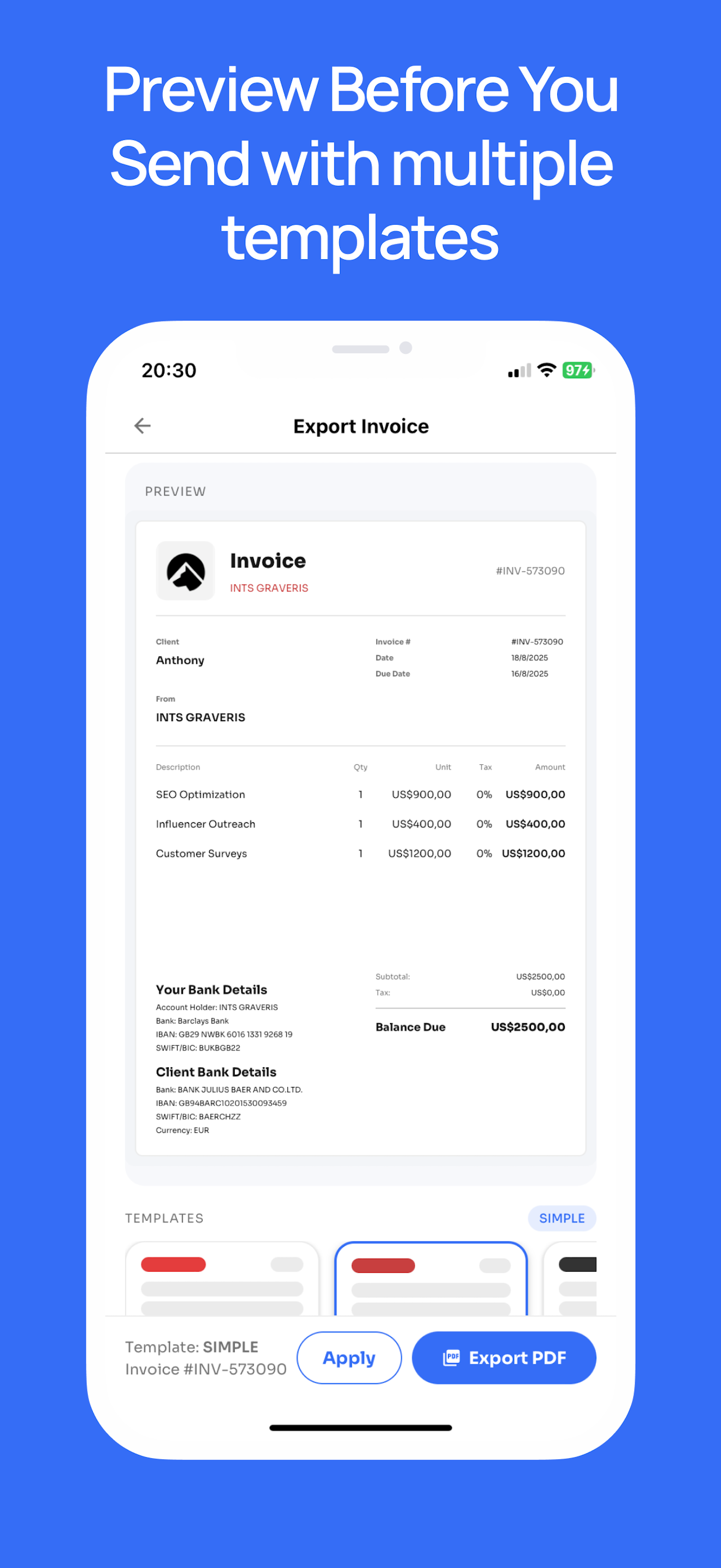 InvoiceX: Invoice Generator