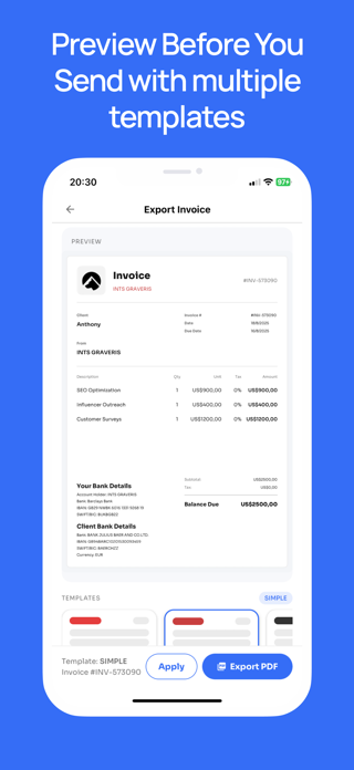 InvoiceX: Invoice Generator Screenshot 3 of 5