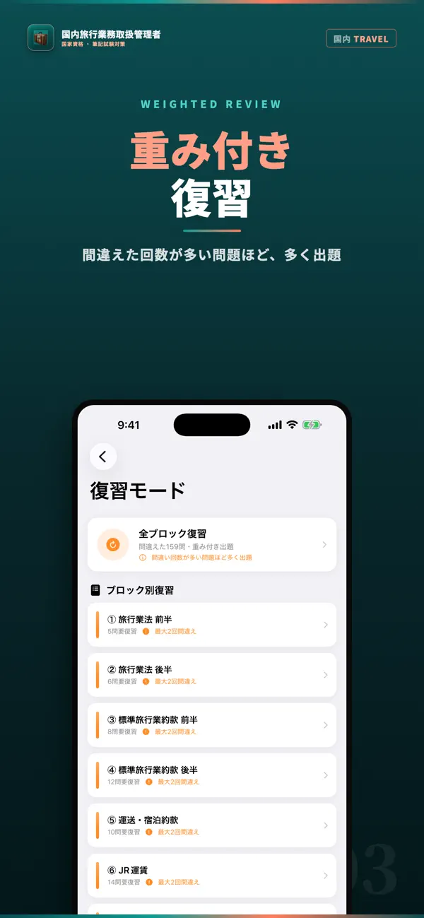Screenshot #3 pour 国内旅行業務取扱管理者 試験対策｜問題集