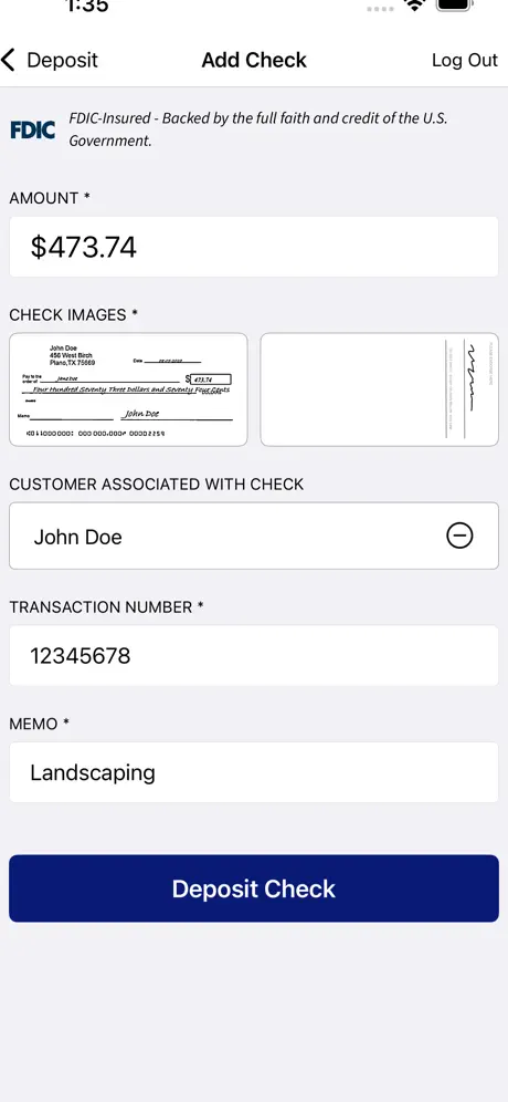 CFSB Business Check Deposit screenshot 4