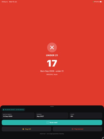Verigate: ID Scanner & Age iPad screenshot