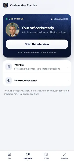 Visa Interview Practice screenshot 2