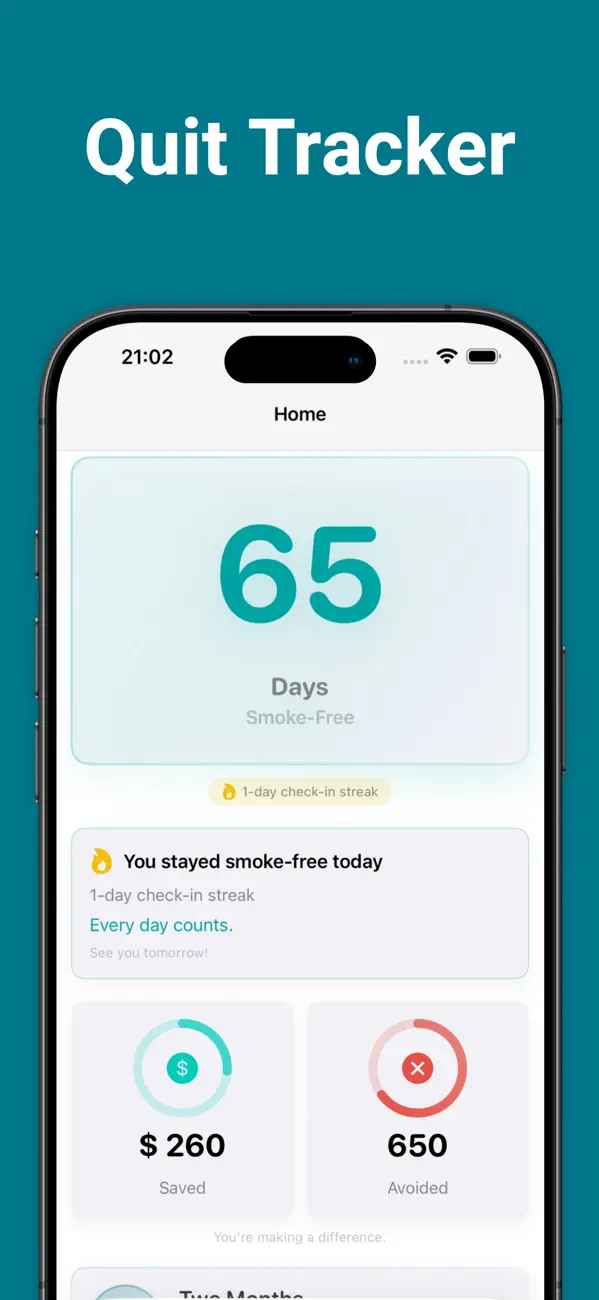 Screenshot #1 pour Breathly: Smoke-Free Journey