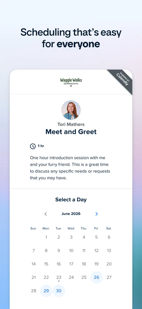 Calendly iPhone App Screenshot 2 – Wirtschaft