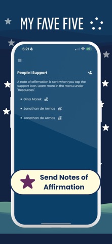 MY FAVE FIVE - Support Network Screenshot 7 of 8