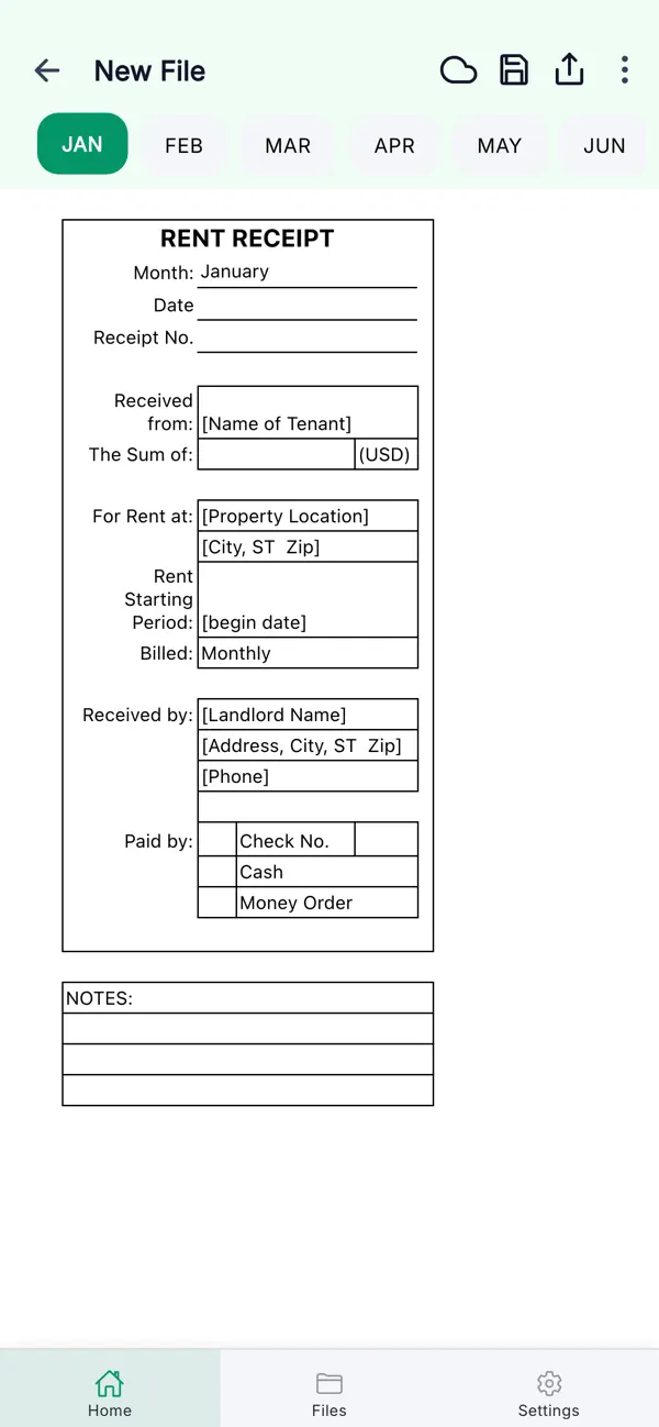 Screenshot #2 pour Monthly Rent Receipt