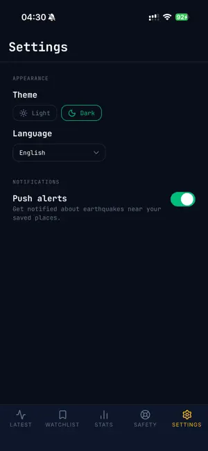 Latest Quakes screenshot 2