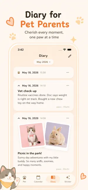 Paws: Pet Diary screenshot 3