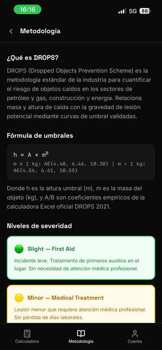 DropSafe Calculator Screenshot 6 of 7