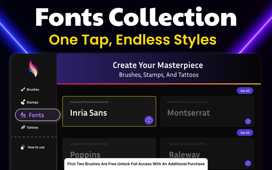 #5. Brushes and Font For Procreate (macOS) بواسطة: Usman Ali
