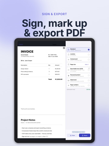 Scanry: PDF Scanner & OCR iPad screenshot