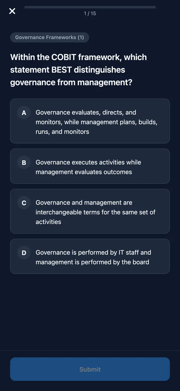 Screenshot #3 pour CGEIT IT Governance Prep