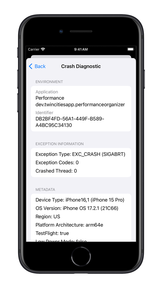 #5. Performance Organizer (iOS) Podle: Twin Cities App Dev LLC