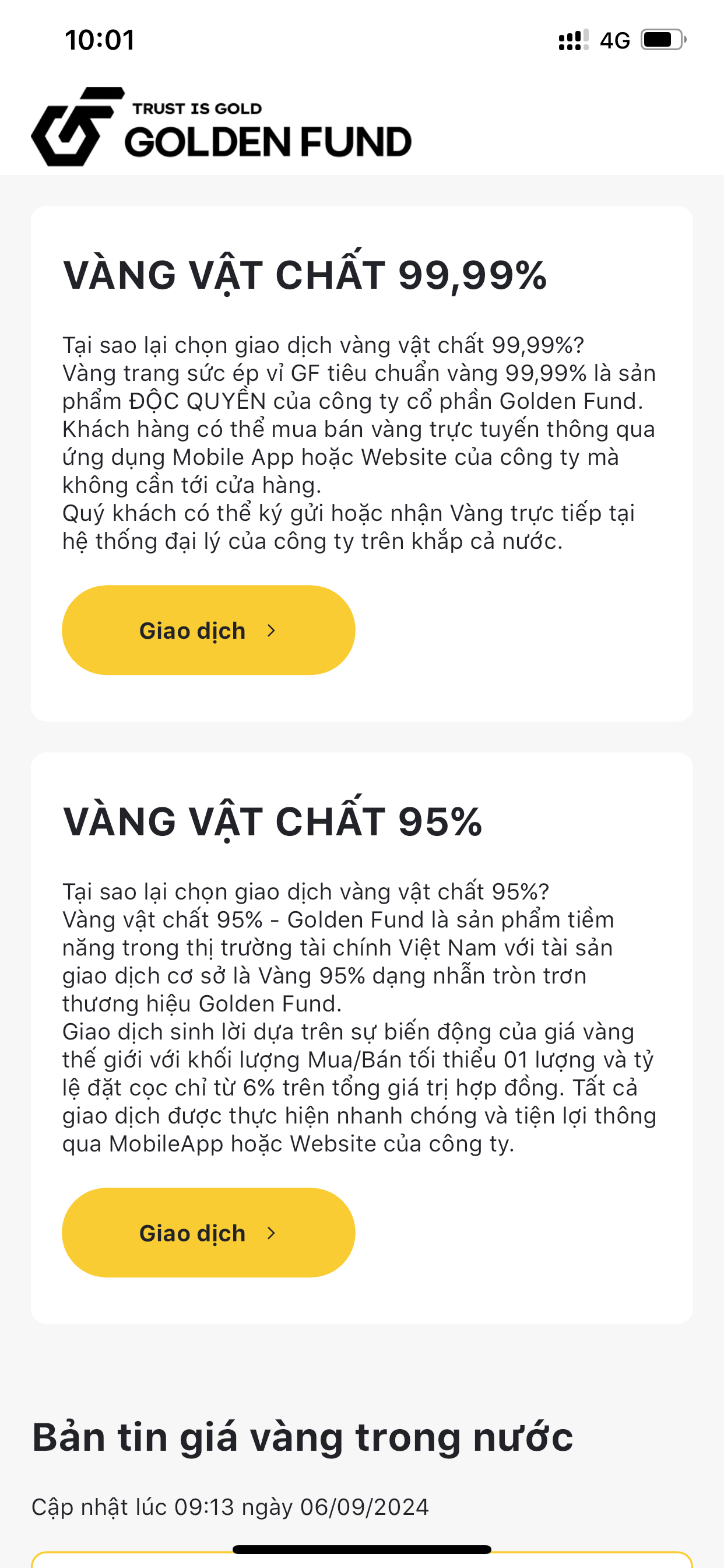 GF - Vàng vật chất