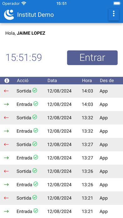 iEduca control presencia Screenshot