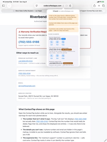 ContactTap iPad screenshot