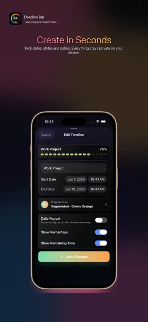 Deadline Bar: Time Progress screenshot 3