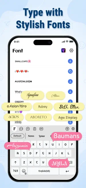 Fonts Keyboard: Cool Text Art screenshot 1