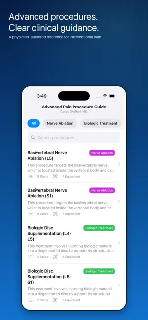 Advanced Pain Procedure Guide screenshot 1