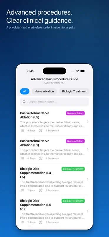 Advanced Pain Procedure Guide screenshot 1 of 3