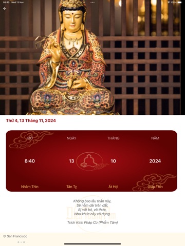 Lịch Phật Giáo DTA iPad screenshot
