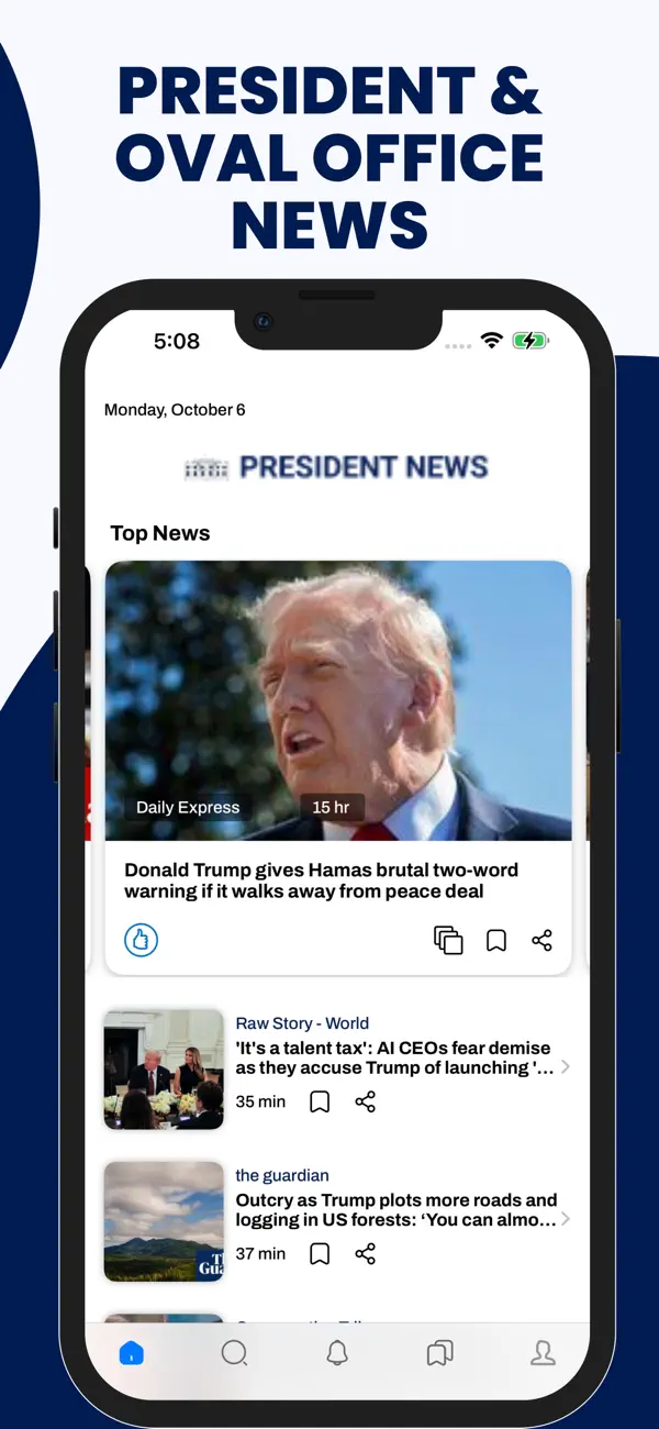 Screenshot #1 pour President & Oval Office News