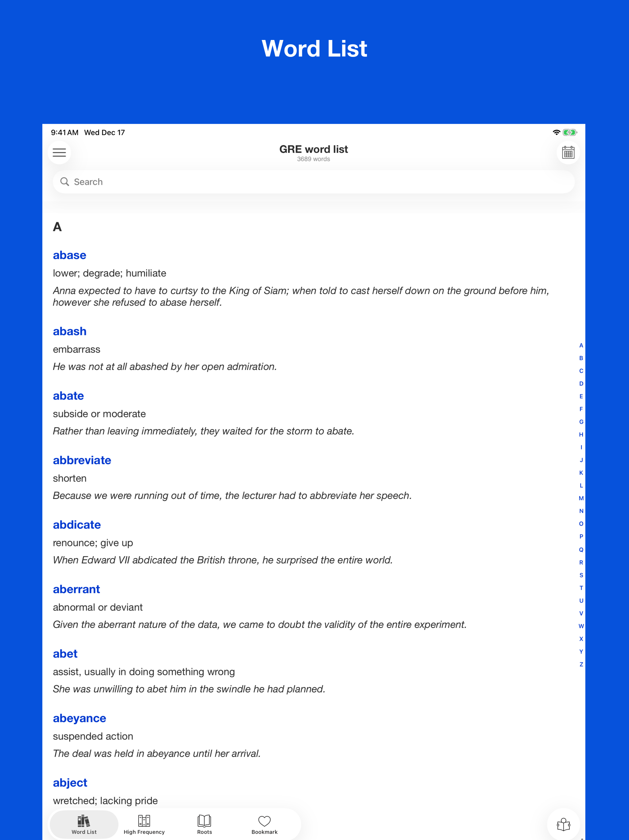 GRE word list master