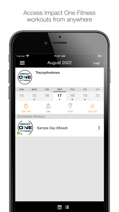 Impact One Fitness Screenshot