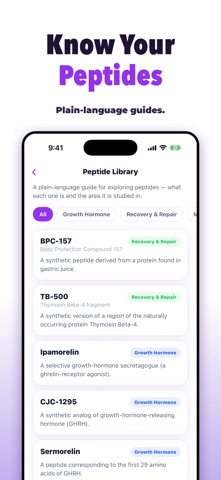 Peptide Injection Tracker screenshot