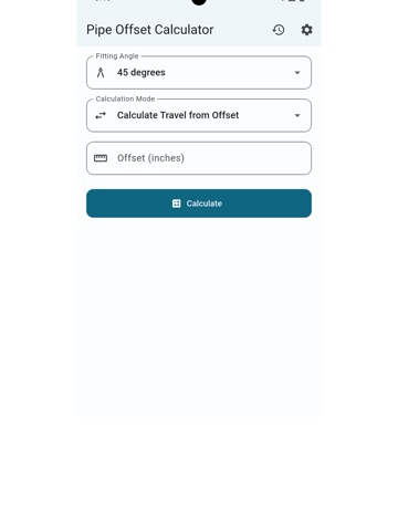 Pipe Offset Calc Plumb iPad screenshot