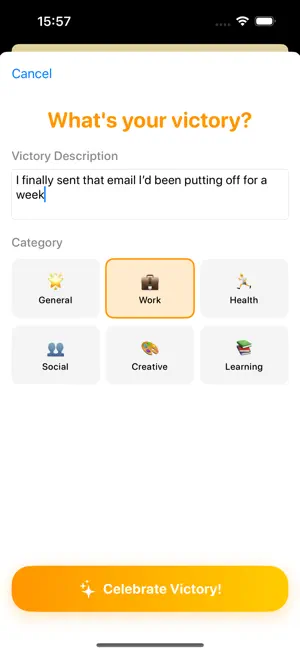 Victory – Daily Wins Journal screenshot 1