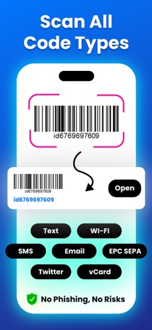 Scanzo: QR Scanner & Generator iPhone screenshot