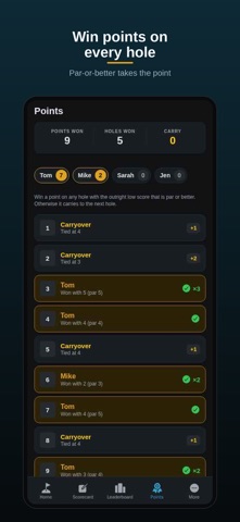 Golf Scorecard,Points,Leaders Screenshot 5 of 6