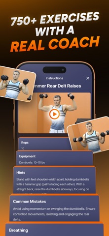 Dumbbell Home Workouts iPhone screenshot