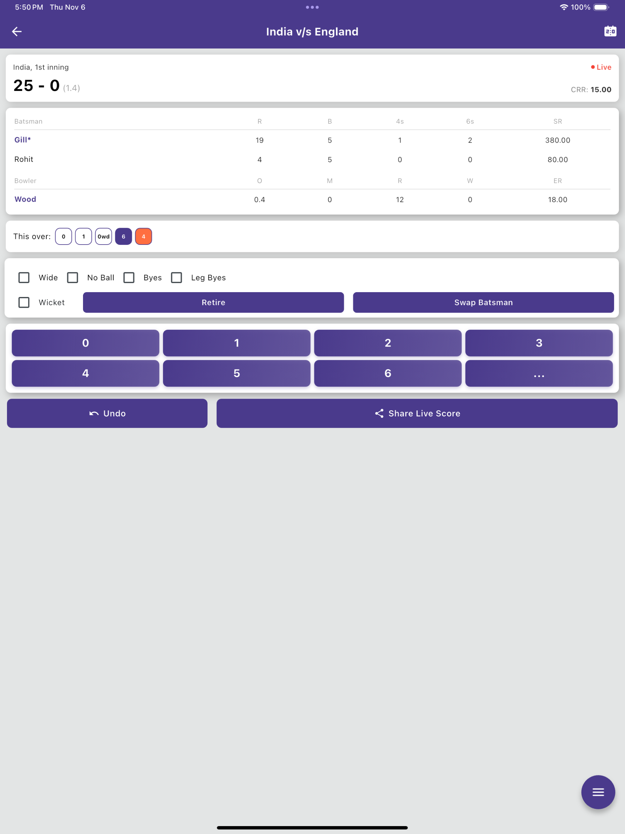 CrickMatch - Live Scorer screenshot 7