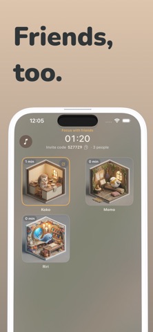 Komoriba: Cozy Focus Timer screenshot