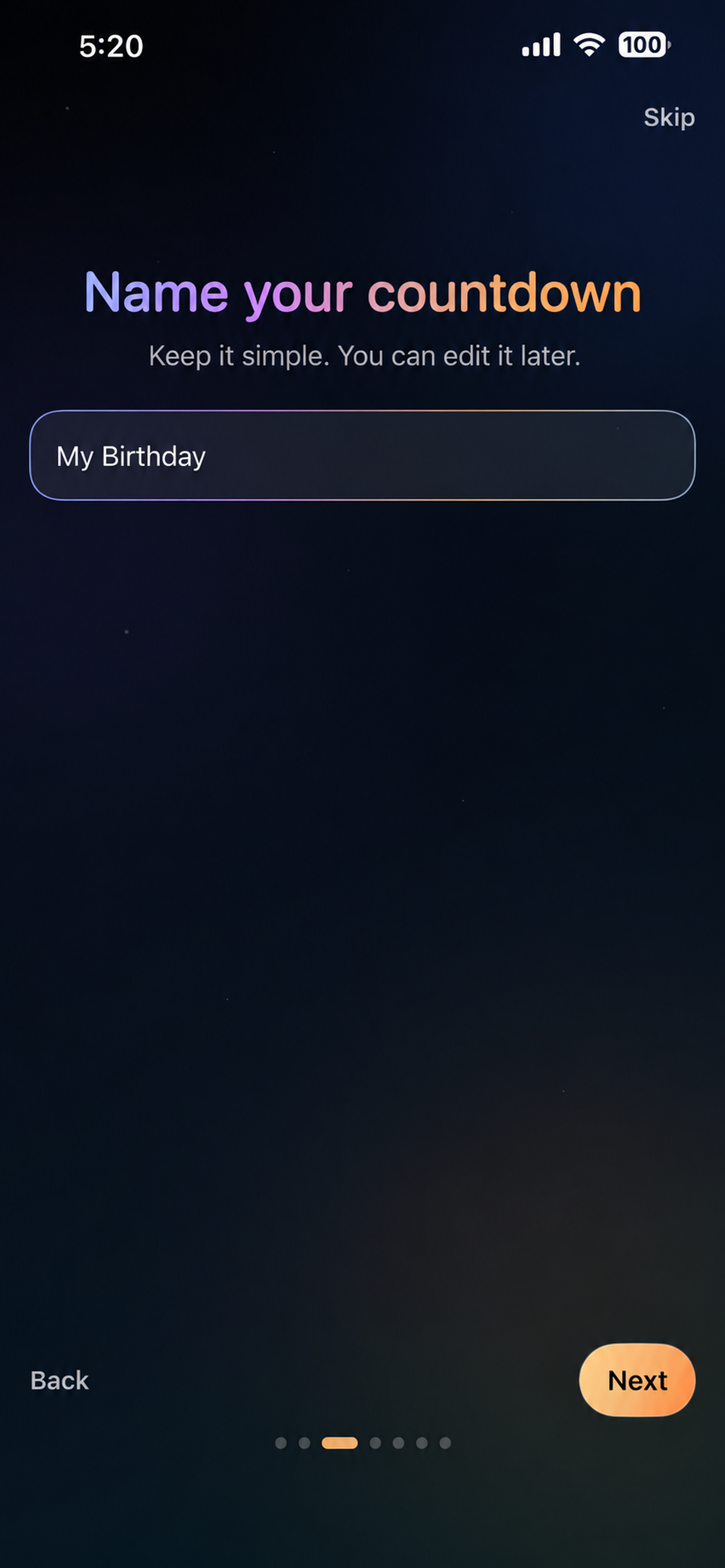 Next Up: Countdown Widget