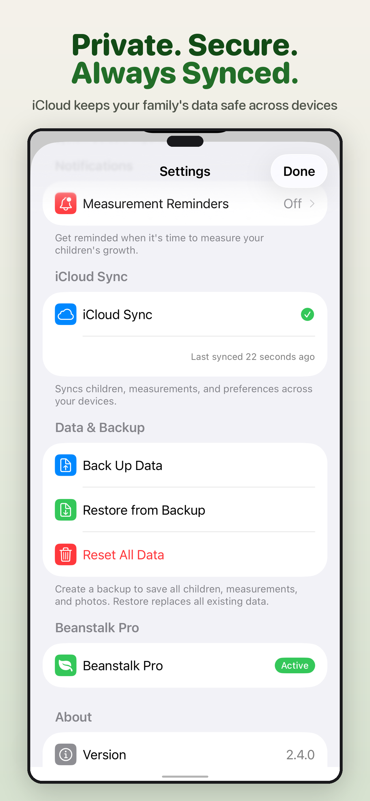 Beanstalk Child Growth Tracker