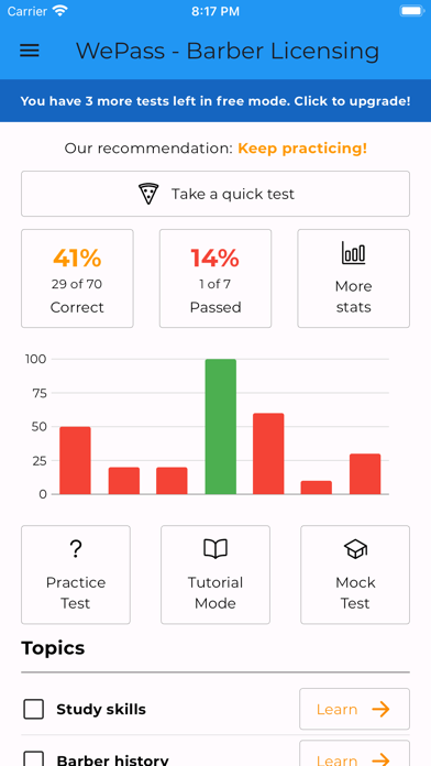 WePass Barber License Screenshot