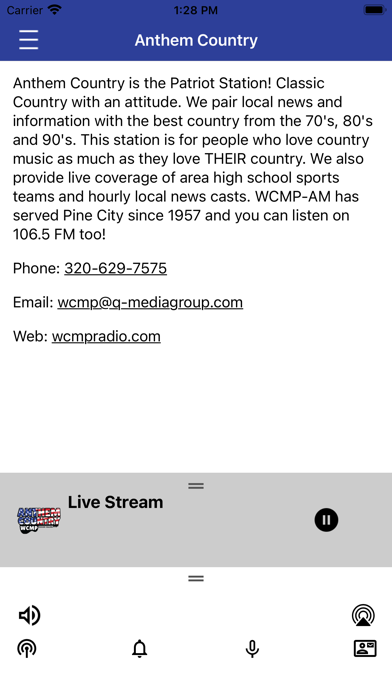 Anthem Country WCMP-AM iPhone screenshot 3 - Entertainment app